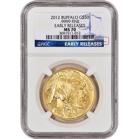 2012 American Gold Buffalo (1 Oz) $50 - Ngc Ms70 - Early Releases