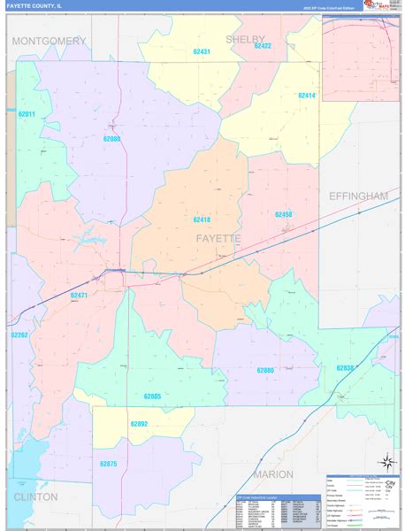 Fayette County, IL Wall Map Color Cast Style by MarketMAPS - MapSales