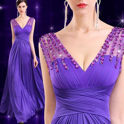 Elegant Purple Formal Dress Long Evening Dress With Crystal For 2016 ...