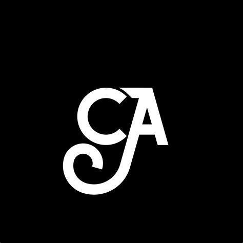 CA letter logo design on black background. CA creative initials letter ...