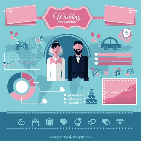 Wedding infographic in flat design Vector | Free Download