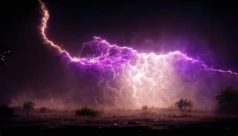 Premium Photo | Purple lightning storm