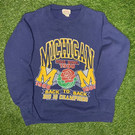 Vintage College Football Crewneck 1989 Michigan Wolverines, Back to ...