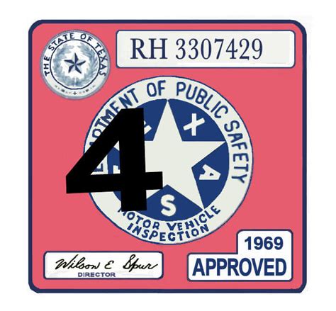 1969 Texas Inspection Sticker - $25.00 : Bob Hoyts Classic Inspection Stickers, Add a Final ...