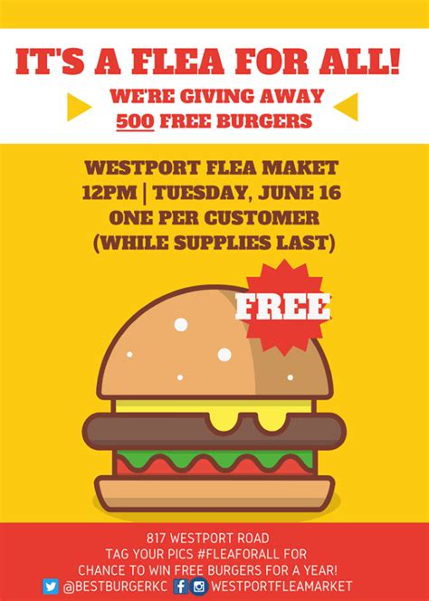 TODAY ONLY: Free Hamburger from Westport Flea Market - Kansas City on the Cheap