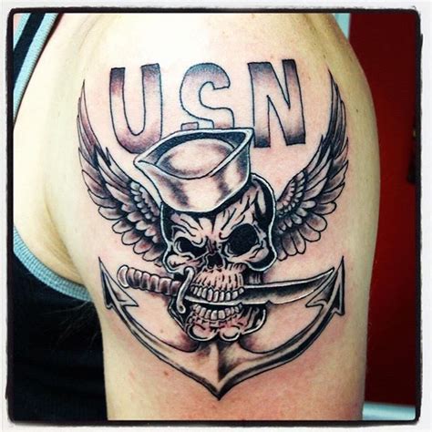 US Navy Shoulder Tattoo - Veteran Ink