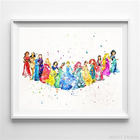 Disney Princesses Disney Poster Princess Print Baby Room | Etsy