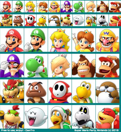 Nintendo Switch - Super Mario Party - Character Icons - The Spriters Resource