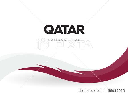 Qatar flag, wavy ribbon with colors of Qatar... - Stock Illustration [66039913] - PIXTA