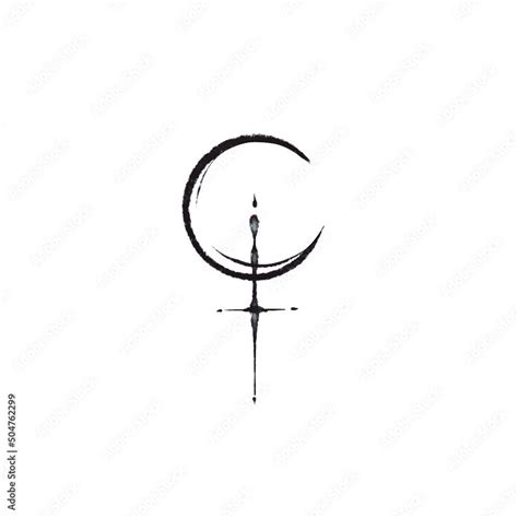 Descarga lilith symbol or a symbol of female power tattoo idea vector de archivo y descubre ...