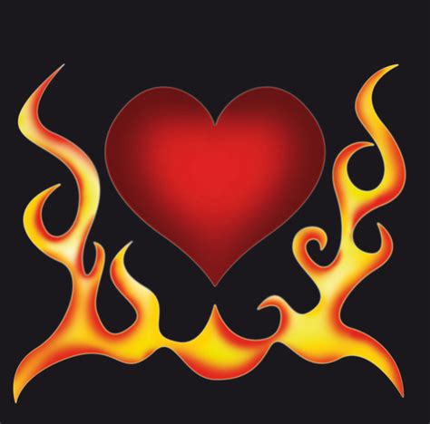 Heart with flames color by pinno on deviantart clipart - Clipartix