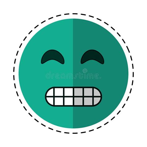 Cartoon Grimacing Face Emoticon Stock Vector - Illustration of chat, mouth: 87235560