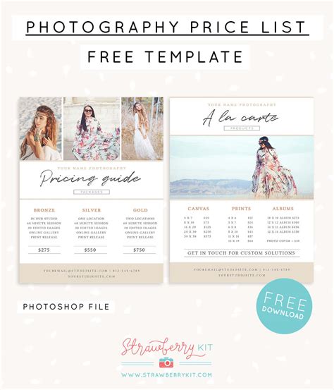 Wedding Photography Pricing Template Free