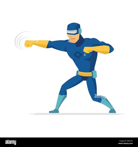 Fighting superhero - modern cartoon people character illustration Stock ...