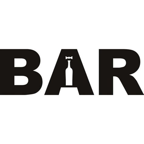 Bar Text Wall Sticker Sign Wall Art