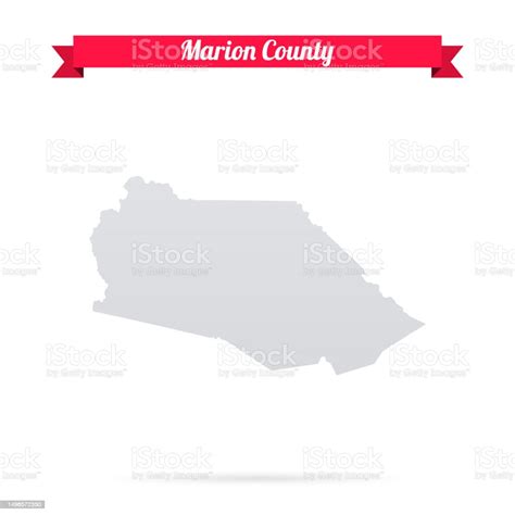 Marion County West Virginia Map On White Background With Red Banner ...