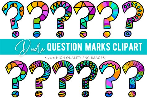 Question Mark Clipart Doodles Graphic by tealazzoclipart · Creative Fabrica