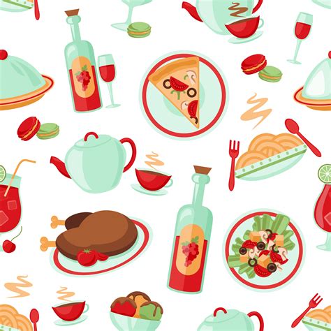 Restaurant seamless pattern 453818 Vector Art at Vecteezy