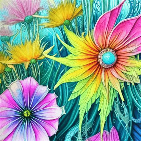 Whimsical Watercolor Flowers by JMW Turner · Creative Fabrica