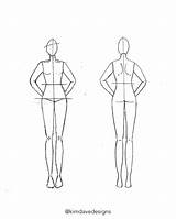 Blank Fashion Body Templates Coloring Pages sketch template