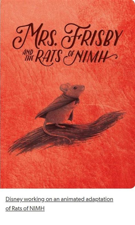 Disney working on an animated adaptation of Rats of NIMH | Disney ...