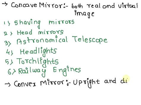 SOLVED: uses of concave mirror , convex mirror, concave lens and convex lens