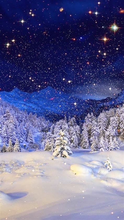 Nature Night Winter Wallpaper Phone / Winter night wallpapers images ...