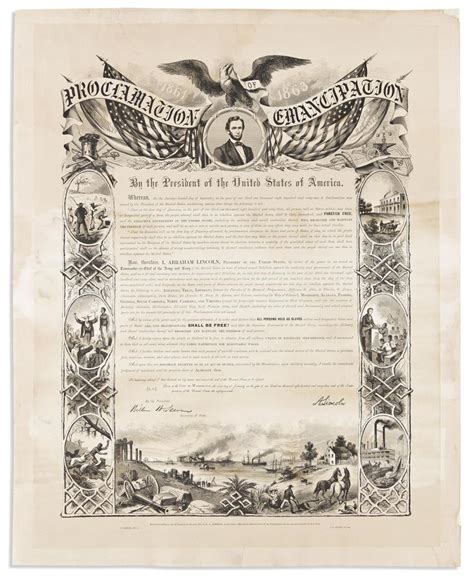 Sold Price: (SLAVERY & ABOLITION.) Abraham Lincoln. Proclamation of ...