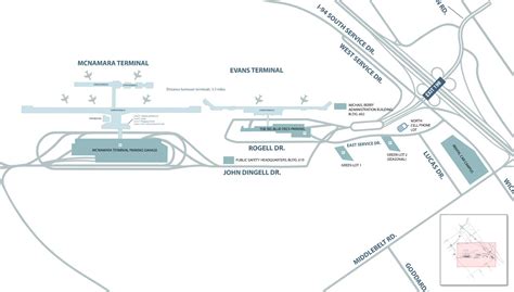 Detroit Airport terminals map DTW - Metropolitan Wayne County