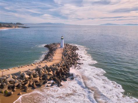 Santa Cruz Breakwater Lighthouse 2, Santa Cruz CA , Aerial Photography, Photography Print ...