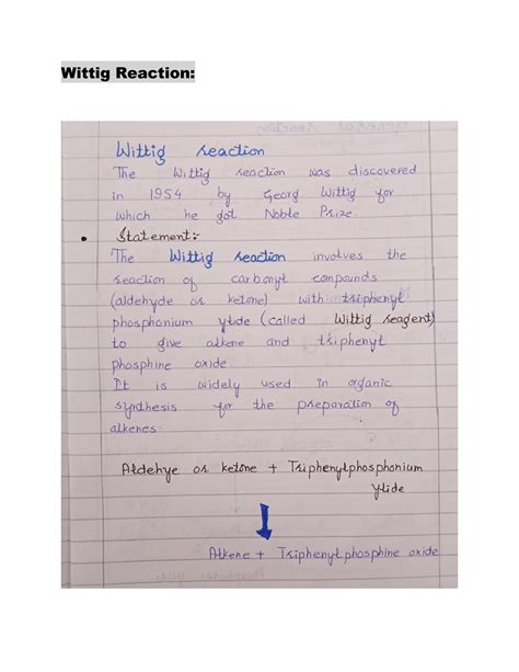 SOLUTION: Wittig reaction mechanism applications and synthetic applocations converted - Studypool