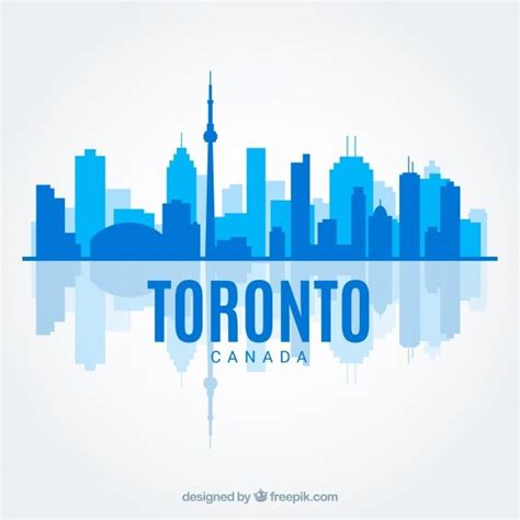 Blue skyline of toronto in flat style Free Vector Toronto Skyline, Toronto City, Downtown ...