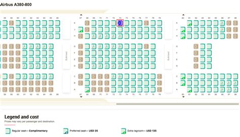 Emirates A380 Seat Map - Map Of The World