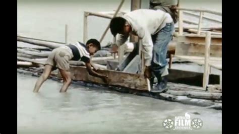 Fish wheel construction on the Tanana River, 1950s - YouTube