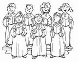 Choir Coloring Singing Children Music Clipart Christmas Education Clip  sketch template