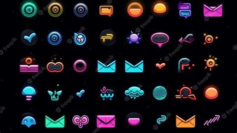 Premium Photo | Set of social media icons in neon stylegenerative ai