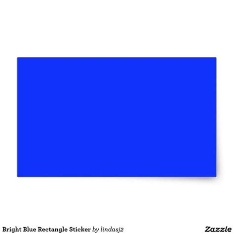 Bright Blue Rectangle Sticker | Zazzle | Blank stickers, Rectangle ...