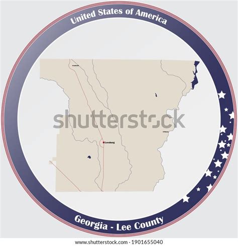 Large Detailed Map Lee County Georgia Stock Vector (Royalty Free) 1901655040 | Shutterstock