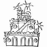 Gardens Babylon Hanging Coloring Pages Wonders Printable Ancient Alamo  sketch template