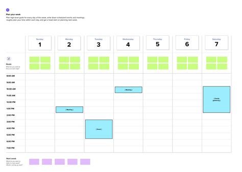 Weekly planner template | Mural