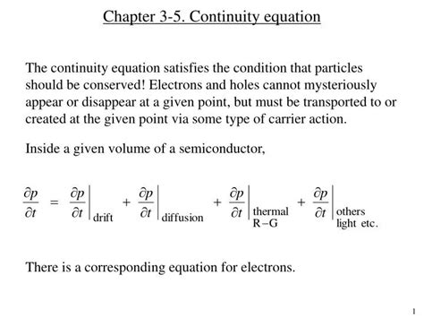 PPT - Chapter 3-5. Continuity equation PowerPoint Presentation, free download - ID:4251184