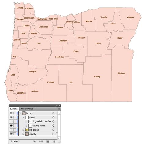 Oregon State Digit Zip Code Vector Map County Map Your Vector Maps | The Best Porn Website