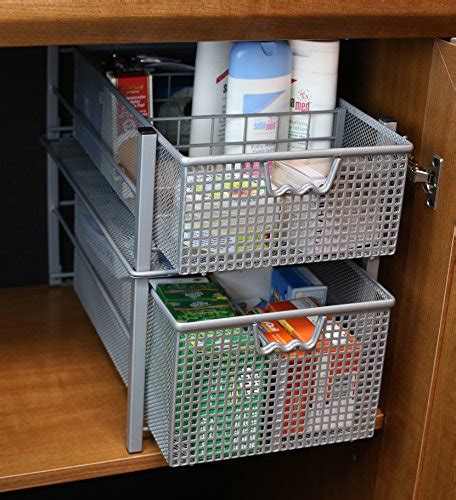 DecoBros Mesh Cabinet Basket Organizer, Silver (Large - 10 x 15.8 x 7.5) - Buy Online in UAE ...