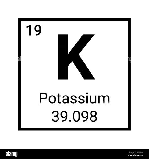 Potassium chemical element periodic table Black and White Stock Photos ...