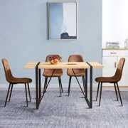 Rent to own Modern Minimalist Industrial Style Wooden Dining Table Set with A Table and Four ...