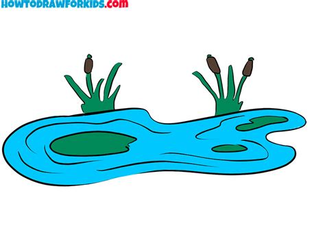 How to Draw a Pond - Easy Drawing Tutorial For Kids