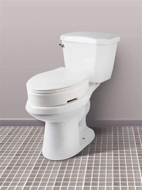 Carex Elongated Hinged Toilet Seat Riser - Adds 3.5 Inches of Toilet Lift - Senior.com Toilet ...