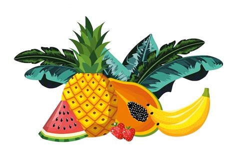 Dibujos Animados De Frutas Tropicales Vector Premium 4992 | The Best Porn Website