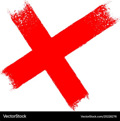 Red x cross grungy icon Royalty Free Vector Image