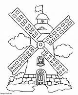 Windmill Coloring Page sketch template
